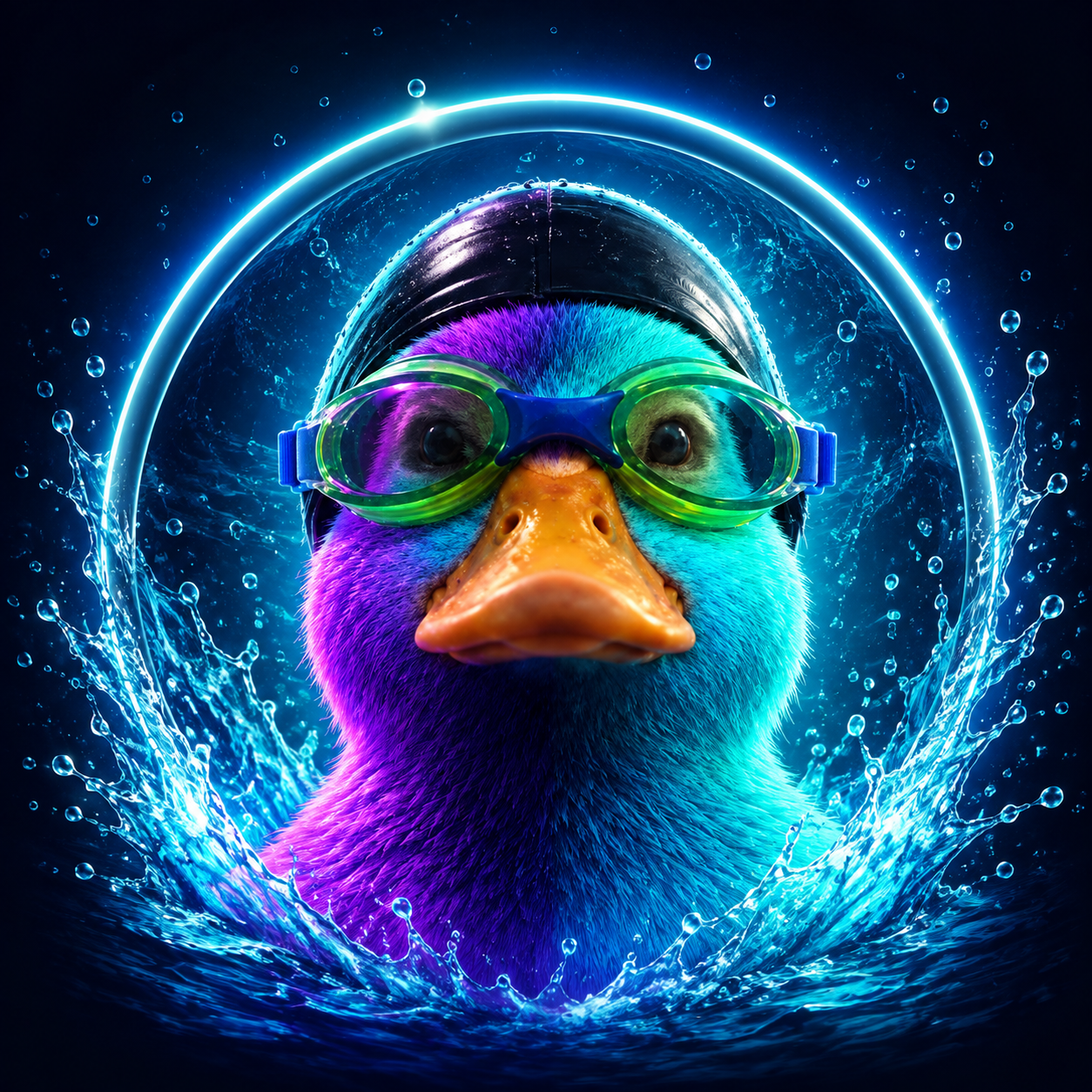 Square launch artwork of Nas Sol bursting through a neon water portal